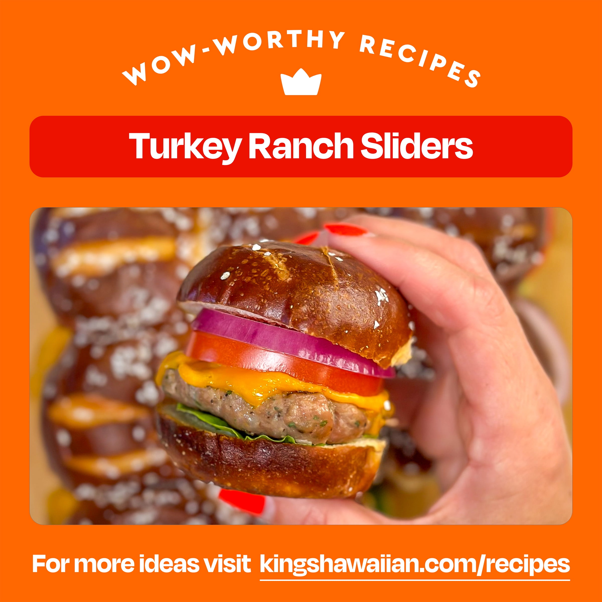 King's Hawaiian Pretzel Pre-Sliced Slider Buns, 9 Count, 11 oz, Shelf-Stable