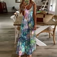 thumbnail image 4 of Colorful Floral Pattern Sleeveless Suspender Dress Summer Fashion Casual Long Dress, 4 of 9