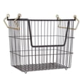 thumbnail image 1 of DII Design Imports Bac de Rangement Empilable en Treillis Métallique, Grand, Noir & Or, 1 of 7