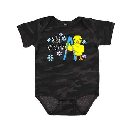 

Inktastic Ski Chick White Text Gift Baby Boy or Baby Girl Bodysuit