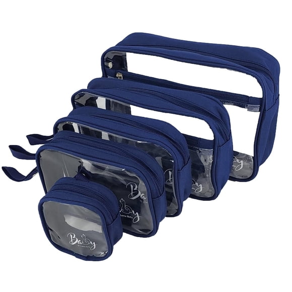 Juego de 5 Bolsas Organizadoras para Pañales Llama Bella Azul Marino con Correas y Estuche para Chup