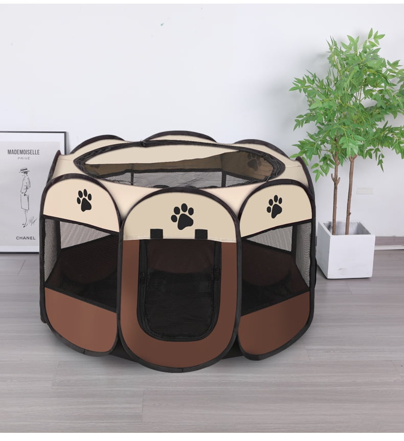 DODO NICI Pet Kennel, Door zipper open, Portable dog Kennel for inner door outdoor, foldable
