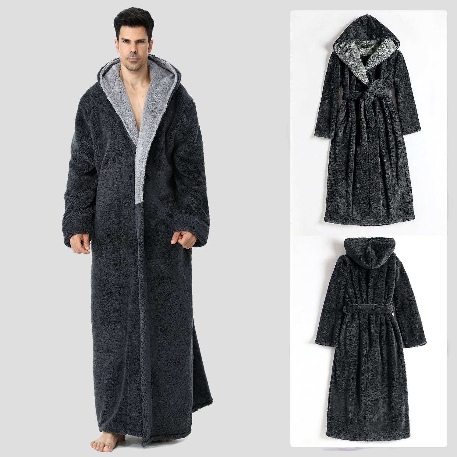 mens hooded cotton robe