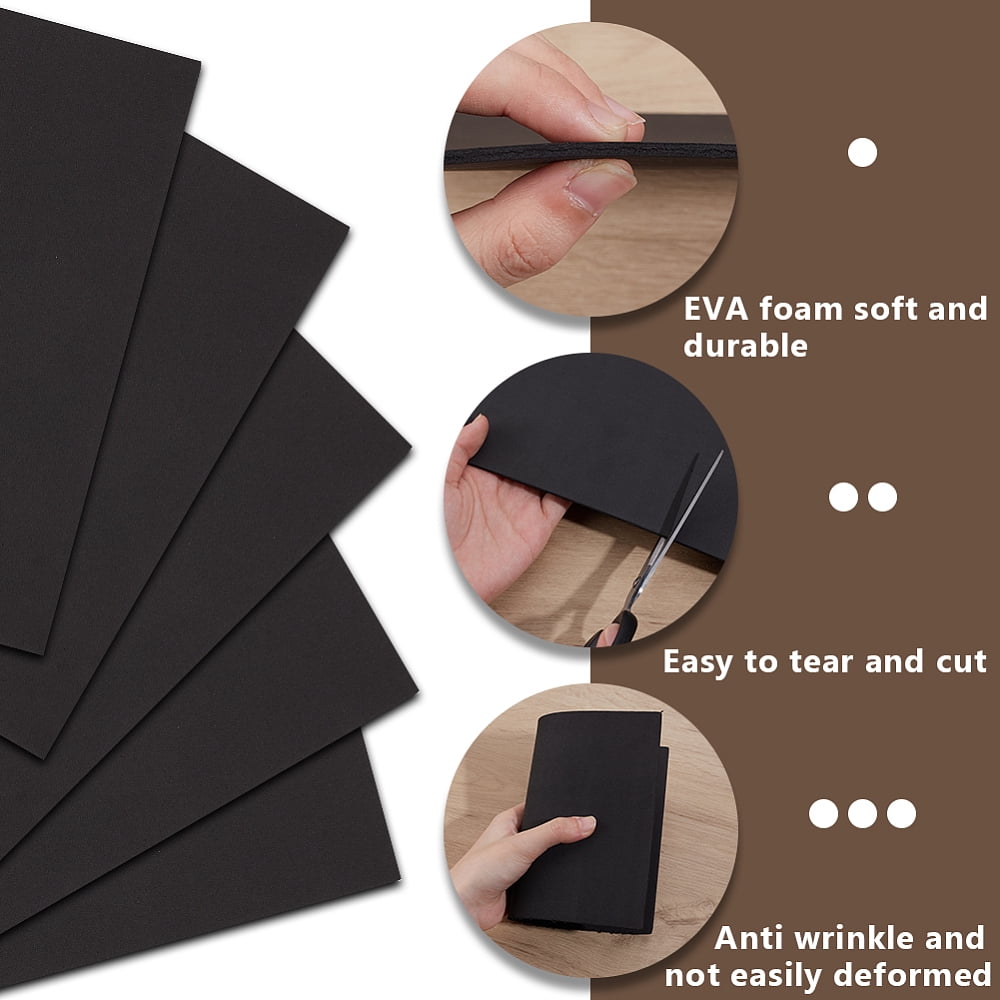 EVA Foam Sheets Rectangle Black 228x151x3mm