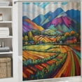 thumbnail image 6 of Fenyluxe Farm Mountains Sky Printed Shower Curtain Decor 100% Polyester Fiber Bathroom Decoration Set with Hooks 36x72, 6 of 7