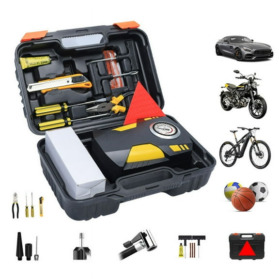 Air pump set,Air Compressor Car Air 12v Car With 3 Portable Air 3 Nozzles Air Pump Tire Inflator Car Ball Compressor Battery Pump With Inflator Portable Tire Pump Powered Tire Pump Set