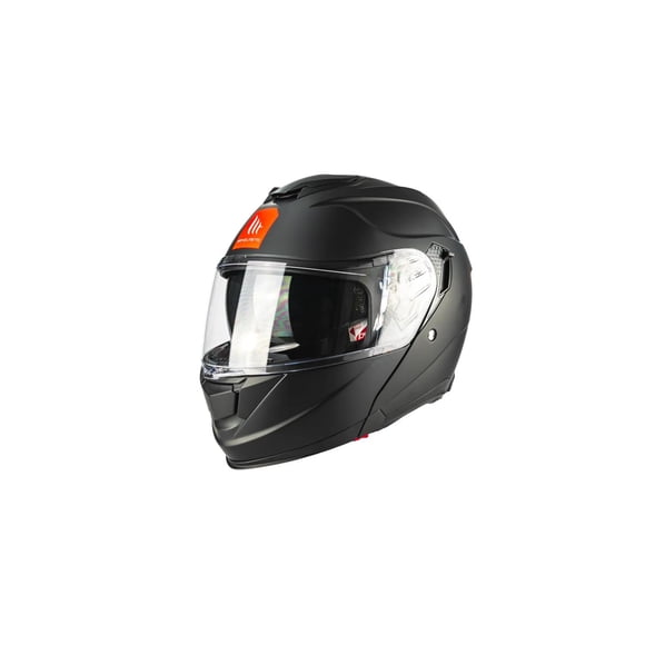 Casco para Moto MT Helmet Negro Mate Abatible con Doble Certificación Dot y ECE