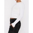thumbnail image 3 of Womens Long Sleeve T Shirts Basic Scoop Neck Crop Tops Casual Slim Fitted Clothes Thermal Tee, 3 of 6