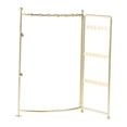 thumbnail image 2 of Foldable 2 Panel Jewelry Hanger Jewelry Stand Earring Rack Practical with 3 Tier Golden, 2 of 9
