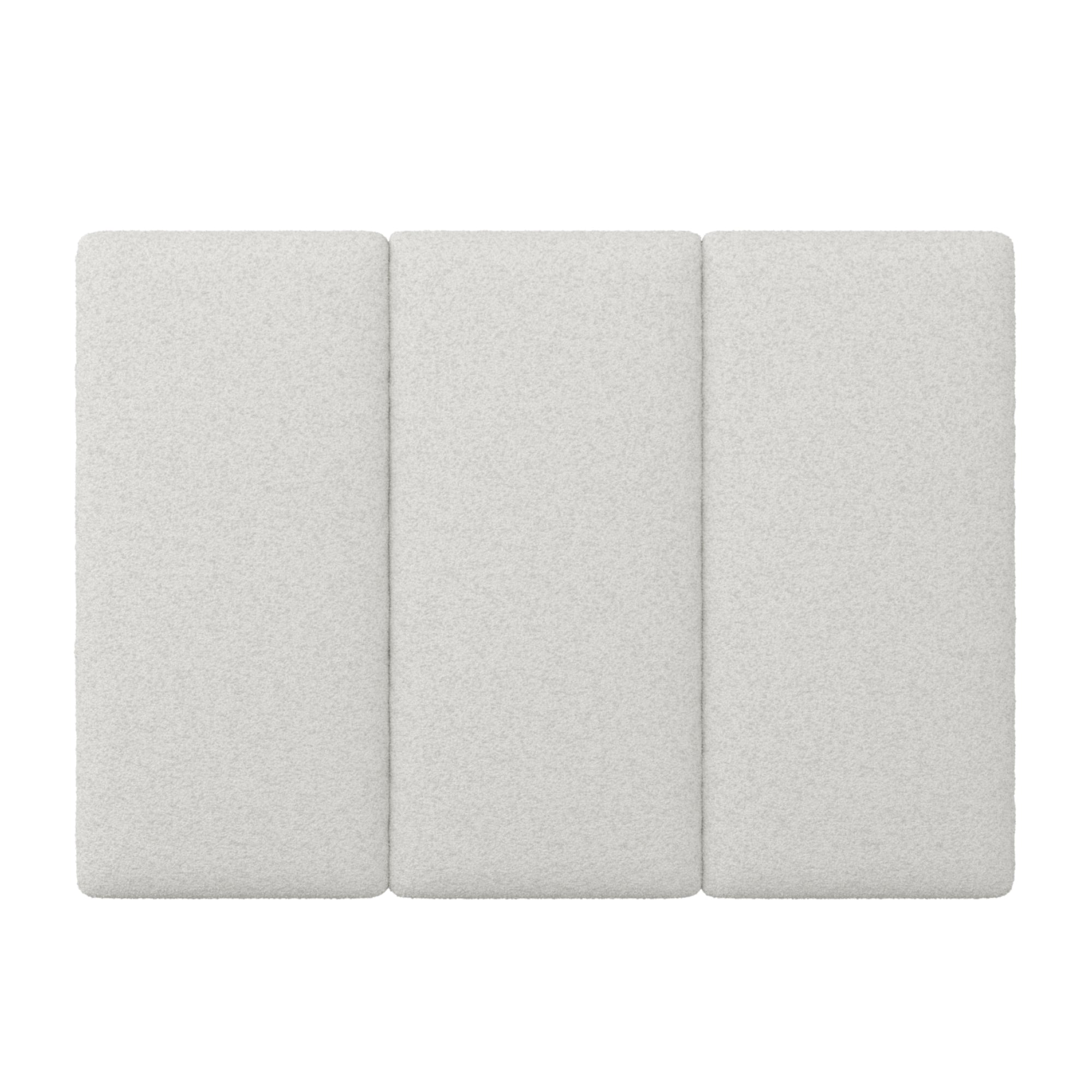 Nathan James Marissa Wall Mounted Upholstered Headboard, 3 Panel Headboard with Textured Boucle Upholstery for Queen Bed, White