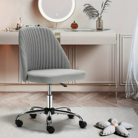 MCQ Home Office Desk Chair, Office Chairs Desk Chair Rolling Task Chair Computer Chair Adjustable with Wheels Armless for Bedroom, Vanity Chair for Makeup Room, Living Room