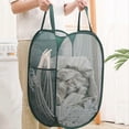 thumbnail image 3 of Portable Storage Basket Folding Hollow Dirty Clothes Basket, 3 of 5