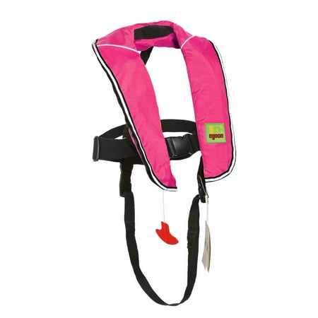 Premium Automatic/Manual Inflatable Life Jacket Lifejacket PFD Life Vest Inflate Survival Aid Lifesaving PFD for Children Youth Kids - Pink (Best Pfd For Sup)