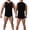 Black, variant on Mens Tank Top Beach Sports And Fitness Undershirt With Large Cuffs Sexy Undershirt Top Vest