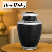 Aluminum Handcrafted Urn - Elegant Keepsake Holder for Adult Human Ashes (Onyx & Chrome)