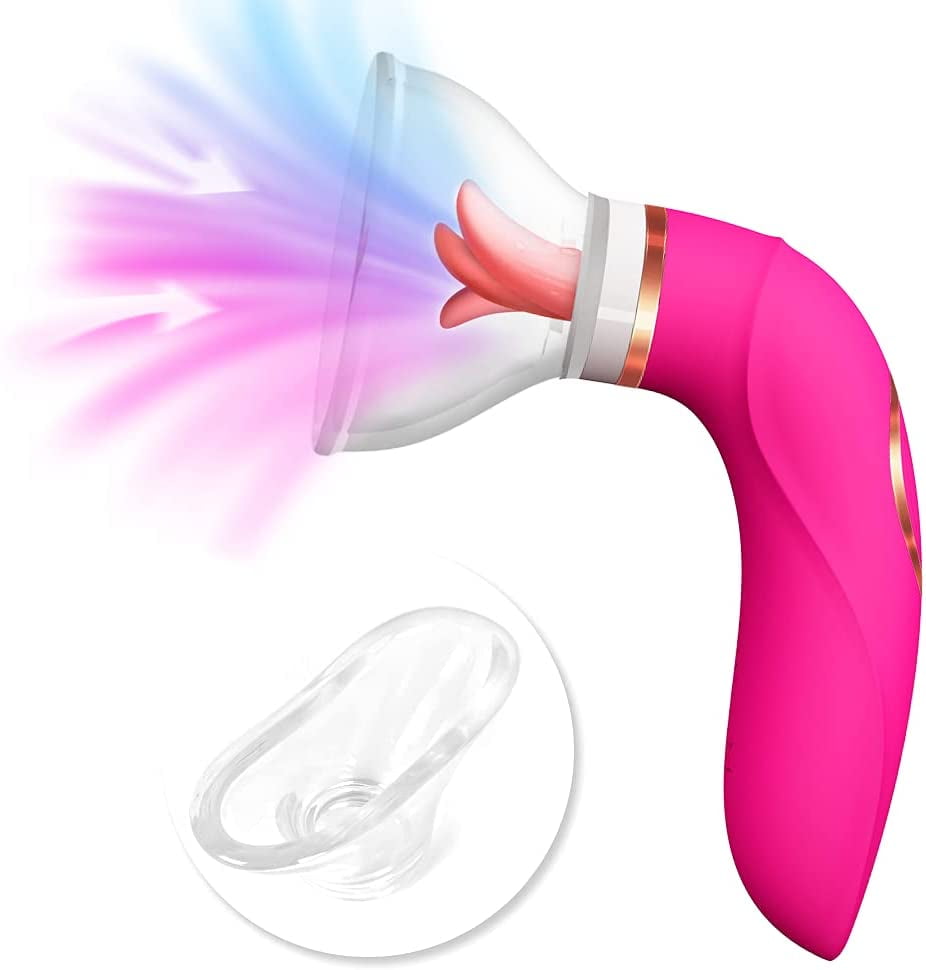 Nipple Clitoral Sucking Vibrator, Multi Sucking and Licking Modes Portable Clit Sucker Massaging Device Adult Toys Sex for Female Women Pleasure