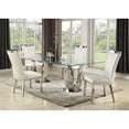 thumbnail image 2 of Milan Amelia Rectangular Contemporary Steel and Glass Dining Table in Clear, 2 of 5