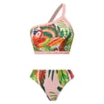 thumbnail image 5 of UPPADA One Piece Swimsuit for Women Retro Floral Print Tie Bathing Suit with Beach Cover up Wrap Skirt Two Piece Bikini Set,Womens Bathing Suits Tankinis, 5 of 7
