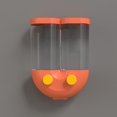 thumbnail image 3 of Dispensador de cereales de montado en pared de 2 compartimentos, para pers aromáticas de vandería Práctico este para usar Naranja 16x8x21cm Baoblaze Dispensador de granos, 3 of 8
