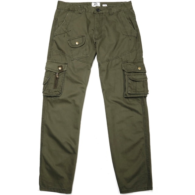Pantalones cargo informales Ecko Unltd. de sarga para hombre verde 36W x 31L Carga