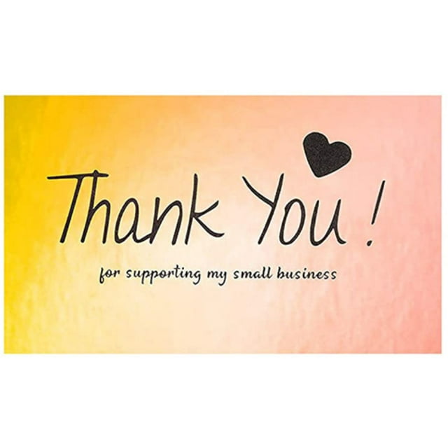 50Pcs Thank You Cards Small Business, Mini A variety of styles Thank You for Supporting Cards Notes Shopping Holographic Thanks Greeting Cards for Retail Store Owner Goods Customer 2x3.5 Inch