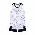 thumbnail image 2 of Toddler Boy Outfits Sporty Graphic Print Crew Neck Sleeveless Breathable Vest Top And Shorts 2 Piece for Sporty Wear Baby Boys' Clothing Sets White 3-4 Years, 2 of 4