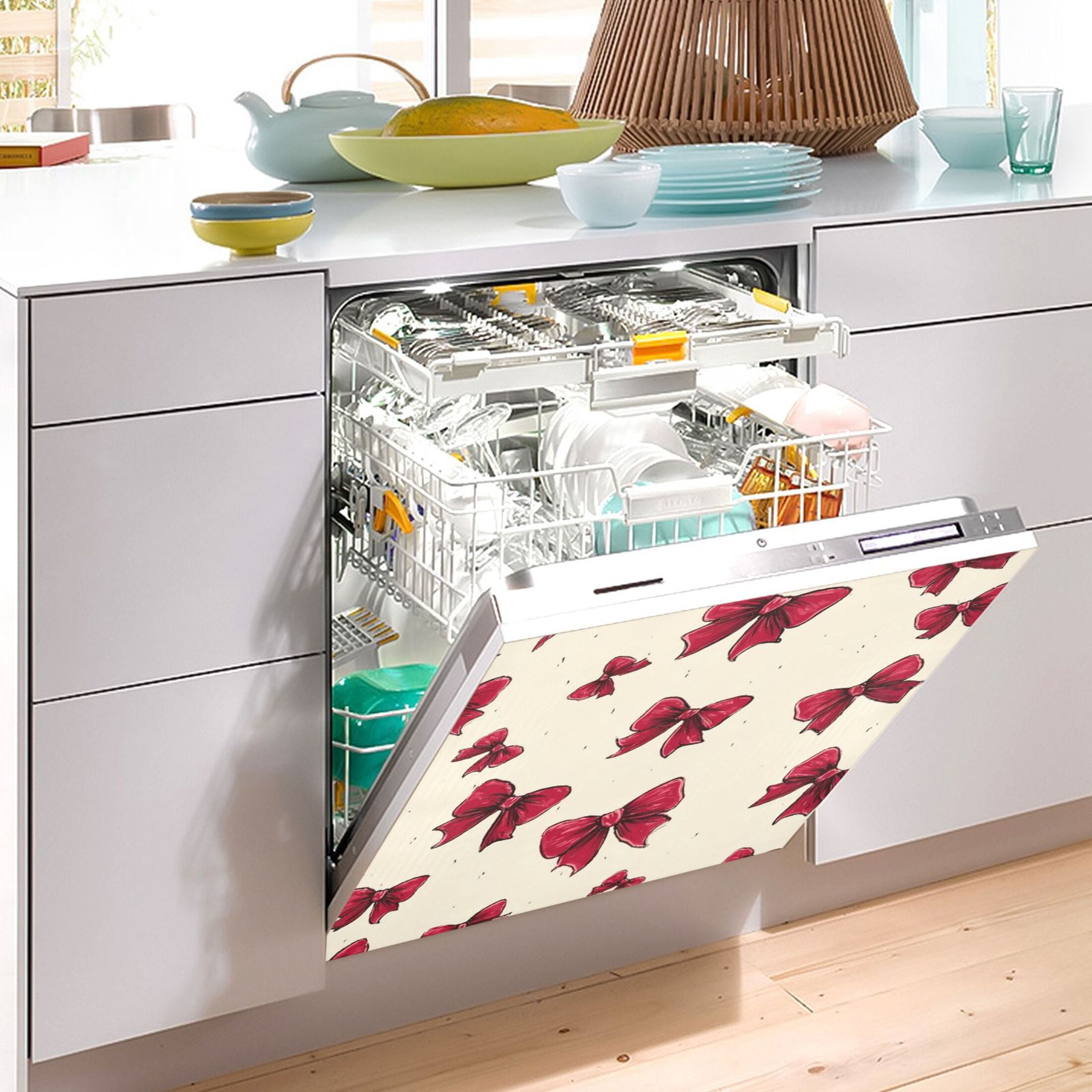 IAUYY Magnetic Decorative -23x26 Inch,Removable DIY Art for Dishwasher Refrigerator and Other Metal Surfaces,Cream-colored Bow Tie