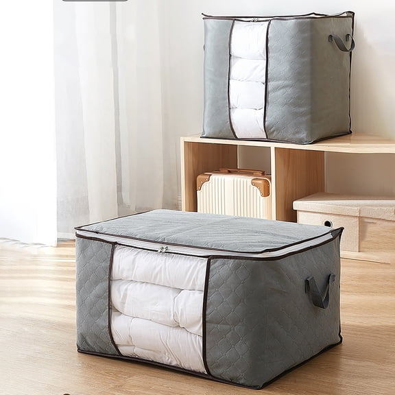 VALSEEL 90L Large Storage Bags, 1 Pack Clothes Storage Bins Foldable Closet Organizer Storage Containers With Durable Handles Thick Fabric For Clothing, Blanket, Comfor