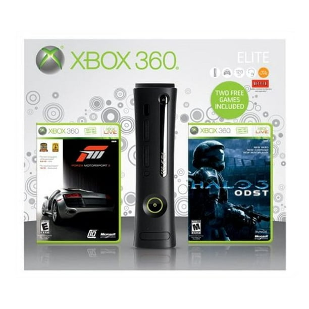 Tortuga Soberano Regeneración Restored Microsoft Xbox 360 Elite 120GB with Forza 3 and Halo 3 ODST  (Refurbished) - Walmart.com