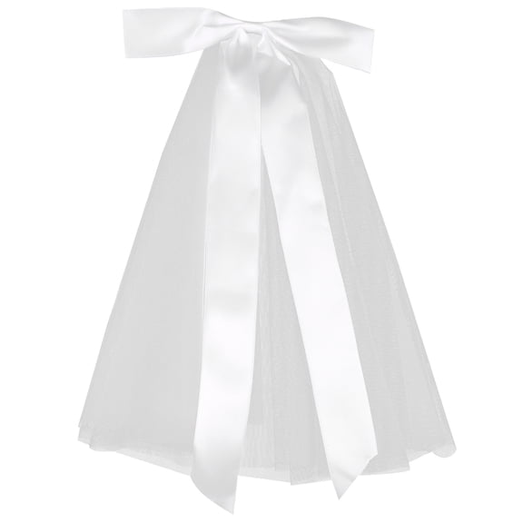 WORGEOUS  Bow Veil Wedding Decoration Accessories Charm for Graduation Tassel Bride White