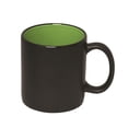 thumbnail image 1 of Tasse à Deux Tons 450 ml 15 oz Poignée en C - Noir / Vert Lime, 1 of 1
