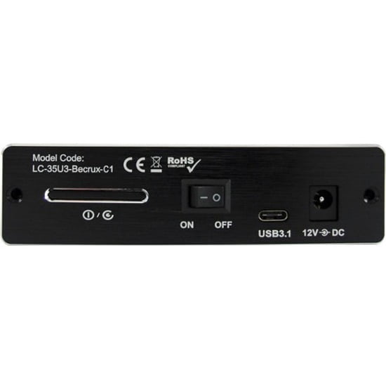 LC-POWER LC-35U3-Becrux-C1 Drive Enclosure SATA/600, USB 3.1 (Gen 2) Type C Host Interface, UASP Support External, Black
