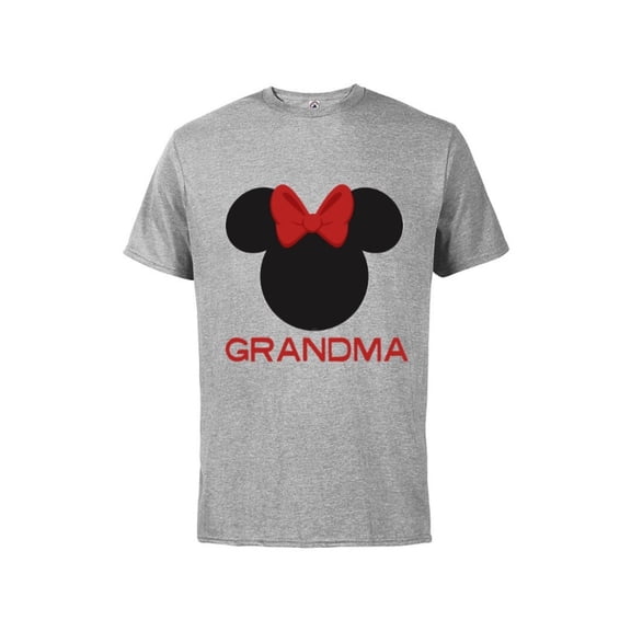Disney Minnie Mouse Grandma Family - Short Sleeve Cotton T-Shirt for Adults - Customized-Athletic Heather