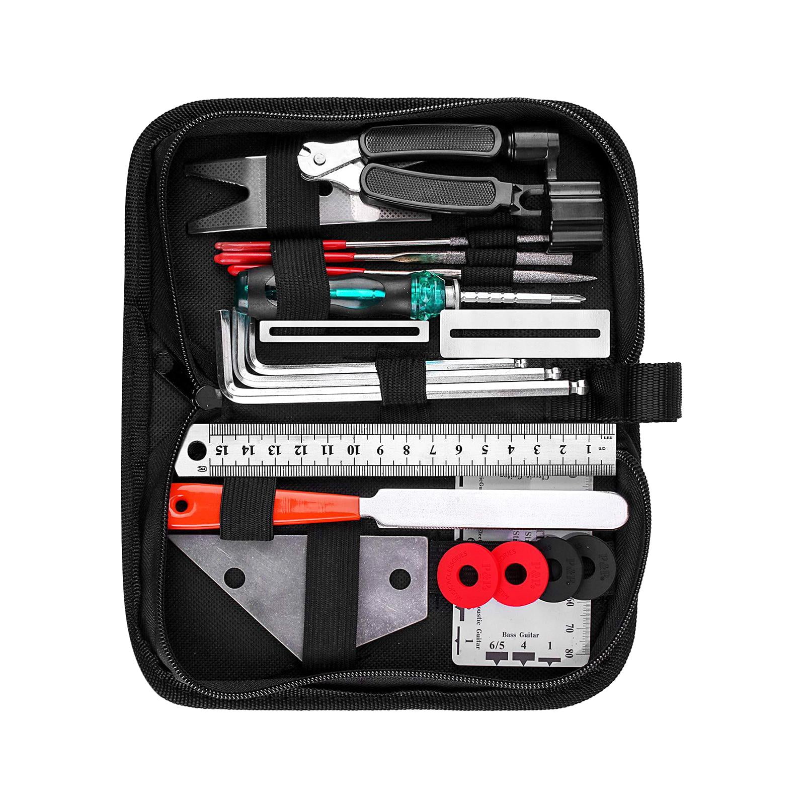 LeeQinersw Guitar Tool Kits String files Leveling Tool Set 20Pcs Installation Tool Guitar Maintenance Kits for Electric Guitar Mandolin