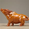 thumbnail image 2 of Rosewood carved ox figurine, a feng shui decorative craft for home, living room, or office use., 2 of 4