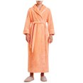 thumbnail image 5 of lcziwo Women's Solid Color Lapel Bathrobe Models Facecloth Warm and Comfortable Long-Sleeved Robe Homewear with Pocket,Orange,XXXL, 5 of 6
