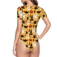 thumbnail image 4 of Easygdp Happy Halloween Women'S Waist-Cinching Short-Sleeved Onesie, Olastic Onesiet,Snaps At Bottom,Easy To Put On And Take Off - Medium, 4 of 9