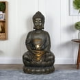 thumbnail image 3 of 33" H Buddha Outdoor Water Fountain with LED Lights and Pump,Zen Style Relaxing Garden Fountain Waterfall for Patio, Porch and Yard Decor, 3 of 13