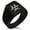 Black, variant on Stainless Steel Barbed Wire Biohazard Needle Stripe Pattern Biker Style Polished Ring