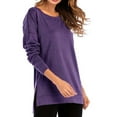 thumbnail image 2 of Vedolay Womens Clothes Long Sleeve Boho Print V Neck Blouses Sweatshirts Purple,2XL, 2 of 3