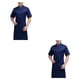 thumbnail image 2 of Naiovety Abrigo de Chef de verano, uniforme de Chef de poliéster, botones con bolsillos delanteros, traje de Catering, suministros de cocina de Type1 NO1, 2 of 6