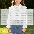 thumbnail image 3 of hoksml Girls Back to School Button Down Shirt Solid Long Sleeve Lace Ruffle Blouse Classic Collared School Uniform Tops, 3 of 9