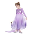 thumbnail image 4 of Vestido de Elsa para niñas, disfraz de Anna con lentejuelas, vestido de baile morado, fiesta de cumpleaños de Navidad, princesa para niños JYF, 4 of 5