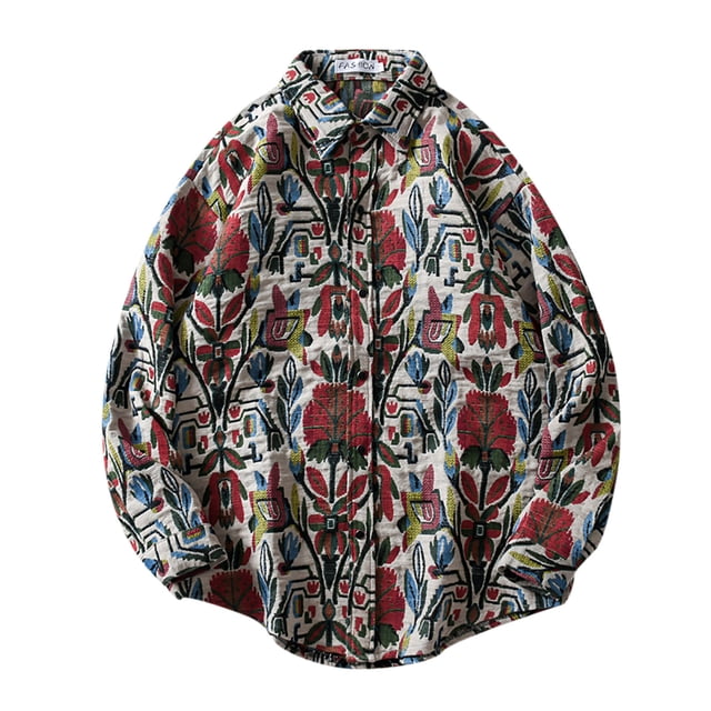 Chaqueta con estampado geométrico étnico para exteriores de primavera y otoño para exteriores de moda para hombres Pompotops oipoqjl13016