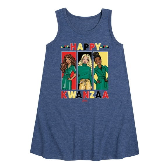 Barbie - Winter Holidays - Happy Kwanzaa - Toddler & Youth Girls A-line Dress