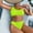 Yellow, variant on PRINxy Women Two Piece Textured One Shoulder Bikini Bathing Suit Set High Waisted Cheeky Bottom Padded Bra Asymmetric Summer Beach Vacation Attire Yellow S