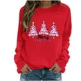 thumbnail image 5 of Women Christmas Sweatshirt Long Sleeve Vintage Vacation Top Holiday Casual Winter Tops Loose Xmas Tree Funny Blouse Trendy Crew Neck Shirt 2025, 5 of 6