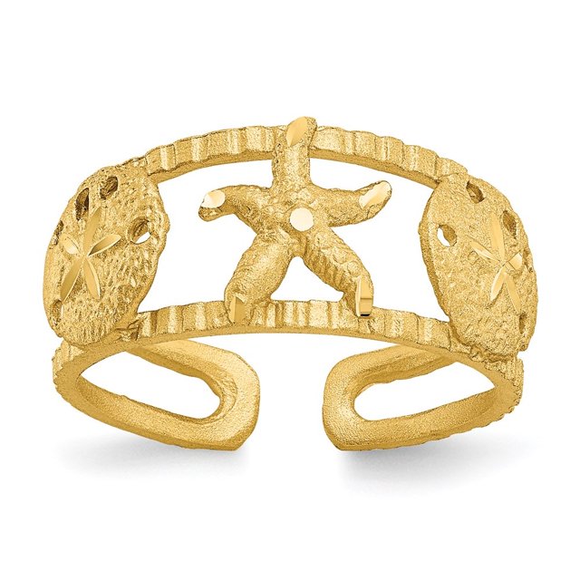 Diamond2Deal 14K Bague d'Orteil Étoile de Mer Or Jaune pour Femmes