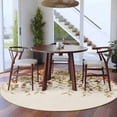 thumbnail image 4 of Round Area Rug 8 Ft, Autumn Eucalyptus Washable Non-Slip Circle Carpet for Living Room/Bedroom, Vintage Floral Leaves Rustic Plants Collection Low-Profile Large Area Rugs for Indoor, 4 of 7