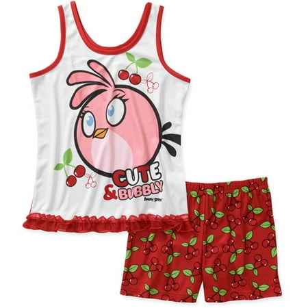 Angry Birds Boys 2 Piece Sleeveless Tee and Short Pajama Set